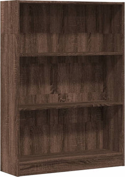 vidaXL - Boekenkast - 80x24x109 - cm - bewerkt - hout - bruin - eikenkleur