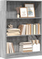 vidaXL - Boekenkast - 80x24x109 - cm - bewerkt - hout - grijs - sonoma - eikenkleurig