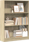 vidaXL - Boekenkast - 80x24x109 - cm - bewerkt - hout - sonoma - eikenkleurig
