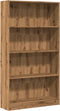 vidaXL - Boekenkast - 80x24x143 - cm - bewerkt - hout - artisanaal - eikenkleurig