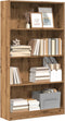 vidaXL - Boekenkast - 80x24x143 - cm - bewerkt - hout - artisanaal - eikenkleurig