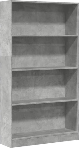 vidaXL - Boekenkast - 80x24x143 - cm - bewerkt - hout - betongrijs