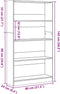 vidaXL - Boekenkast - 80x24x143 - cm - bewerkt - hout - betongrijs