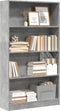 vidaXL - Boekenkast - 80x24x143 - cm - bewerkt - hout - betongrijs