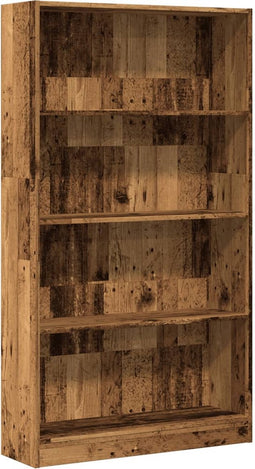 vidaXL - Boekenkast - 80x24x143 - cm - bewerkt - hout - oud - houtkleurig