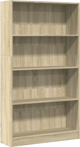 vidaXL - Boekenkast - 80x24x143 - cm - bewerkt - hout - sonoma - eikenkleurig