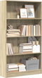 vidaXL - Boekenkast - 80x24x143 - cm - bewerkt - hout - sonoma - eikenkleurig
