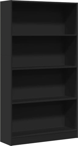 vidaXL - Boekenkast - 80x24x143 - cm - bewerkt - hout - zwart
