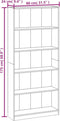 vidaXL - Boekenkast - 80x24x175 - cm - bewerkt - hout - bruin - eikenkleur