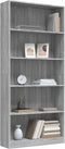 vidaXL - Boekenkast - 80x24x175 - cm - bewerkt - hout - grijs - sonoma - eikenkleurig
