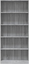 vidaXL - Boekenkast - 80x24x175 - cm - bewerkt - hout - grijs - sonoma - eikenkleurig