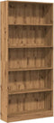 vidaXL - Boekenkast - 80x24x176 - cm - bewerkt - hout - artisanaal - eikenkleurig