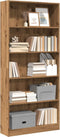vidaXL - Boekenkast - 80x24x176 - cm - bewerkt - hout - artisanaal - eikenkleurig
