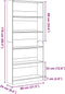 vidaXL - Boekenkast - 80x24x176 - cm - bewerkt - hout - bruin - eikenkleurig