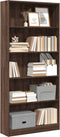 vidaXL - Boekenkast - 80x24x176 - cm - bewerkt - hout - bruin - eikenkleurig