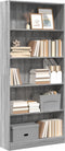 vidaXL - Boekenkast - 80x24x176 - cm - bewerkt - hout - grijs - sonoma - eikenkleurig