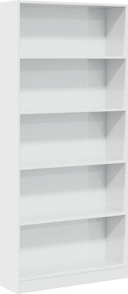 vidaXL - Boekenkast - 80x24x176 - cm - bewerkt - hout - hoogglans - wit