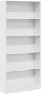 vidaXL - Boekenkast - 80x24x176 - cm - bewerkt - hout - hoogglans - wit