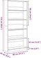 vidaXL - Boekenkast - 80x24x176 - cm - bewerkt - hout - hoogglans - wit