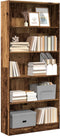 vidaXL - Boekenkast - 80x24x176 - cm - bewerkt - hout - oud - houtkleurig