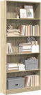vidaXL - Boekenkast - 80x24x176 - cm - bewerkt - hout - sonoma - eikenkleurig