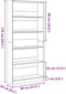 vidaXL - Boekenkast - 80x24x176 - cm - bewerkt - hout - wit