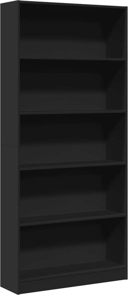 vidaXL - Boekenkast - 80x24x176 - cm - bewerkt - hout - zwart