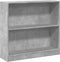 vidaXL - Boekenkast - 80x24x75 - cm - bewerkt - hout - betongrijs