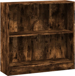 vidaXL - Boekenkast - 80x24x76 - cm - bewerkt - hout - gerookt - eikenkleurig