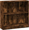 vidaXL - Boekenkast - 80x24x76 - cm - bewerkt - hout - gerookt - eikenkleurig