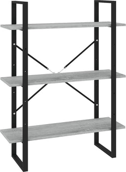 vidaXL - Boekenkast - 80x30x105 - cm - bewerkt - hout - grijs - sonoma - eikenkleurig