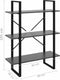 vidaXL - Boekenkast - 80x30x105 - cm - bewerkt - hout - grijs