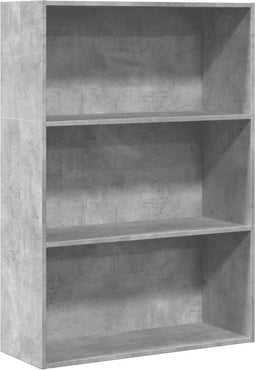 vidaXL - Boekenkast - 80x30x114 - cm - bewerkt - hout - betongrijs