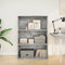 vidaXL - Boekenkast - 80x30x114 - cm - bewerkt - hout - betongrijs