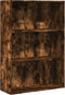 vidaXL - Boekenkast - 80x30x114 - cm - bewerkt - hout - gerookt - eikenkleurig
