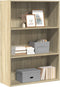 vidaXL - Boekenkast - 80x30x114 - cm - bewerkt - hout - sonoma - eikenkleurig