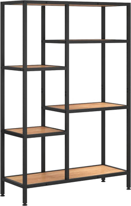 vidaXL - Boekenkast - 80x30x120 - cm - staal - en - bewerkt - hout