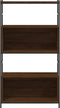vidaXL - Boekenkast - 80x30x145,5 - cm - bewerkt - hout - en - ijzer - bruin - eikenkleur
