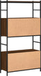 vidaXL - Boekenkast - 80x30x145,5 - cm - bewerkt - hout - en - ijzer - bruin - eikenkleur