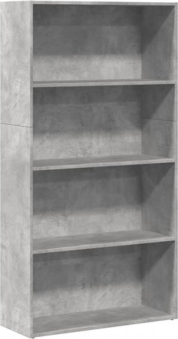 vidaXL - Boekenkast - 80x30x152 - cm - bewerkt - hout - betongrijs