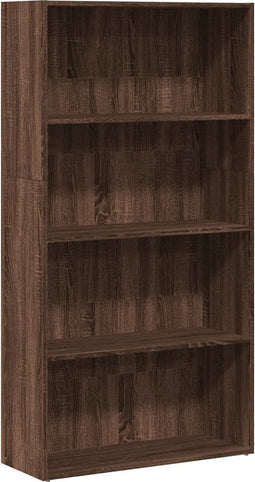 vidaXL - Boekenkast - 80x30x152 - cm - bewerkt - hout - bruin - eikenkleurig