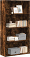 vidaXL - Boekenkast - 80x30x152 - cm - bewerkt - hout - gerookt - eikenkleurig