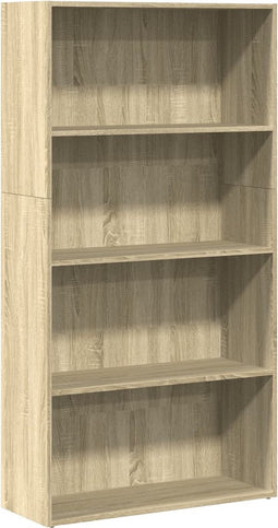 vidaXL - Boekenkast - 80x30x152 - cm - bewerkt - hout - sonoma - eikenkleurig