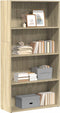 vidaXL - Boekenkast - 80x30x152 - cm - bewerkt - hout - sonoma - eikenkleurig