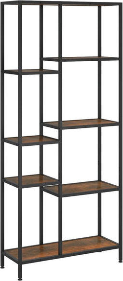 vidaXL - Boekenkast - 80x30x180 - cm - staal - en - bewerkt - hout