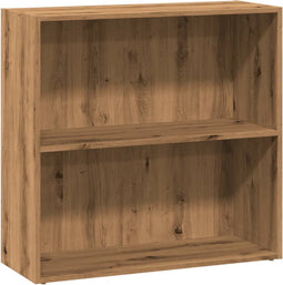 vidaXL - Boekenkast - 80x30x77 - cm - bewerkt - hout - artisanaal - eikenkleurig