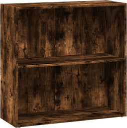 vidaXL - Boekenkast - 80x30x77 - cm - bewerkt - hout - gerookt - eikenkleurig