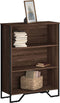 vidaXL - Boekenkast - 80x31x106 - cm - bewerkt - hout - bruin - eikenkleurig