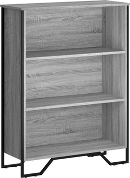 vidaXL - Boekenkast - 80x31x106 - cm - bewerkt - hout - grijs - sonoma - eikenkleurig