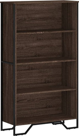 vidaXL - Boekenkast - 80x31x137,5 - cm - bewerkt - hout - bruin - eikenkleur